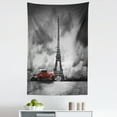 thumbnail image 1 of Eiffel Tower Tapestry, Image of Eiffel Tower Paris France Vintage Car Street Dark Clouds, Fabric Wall Hanging Decor for Bedroom Living Room Dorm, 5 Sizes, Grey Black Red, by Ambesonne, 1 of 1