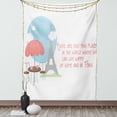 thumbnail image 1 of Eiffel Tower Tapestry, Landscape and Lettering About Home and Paris, Wall Hanging for Bedroom Living Room Dorm Decor, 40W X 60L Inches, Coral Pale Taupe Cocoa and Pale Green, by Ambesonne, 1 of 5