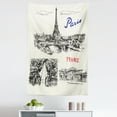 thumbnail image 1 of Eiffel Tower Tapestry, Paris Sketches Silhouette Classic Landscape Traffic Monochrome Illustration, Fabric Wall Hanging Decor for Bedroom Living Room Dorm, 5 Sizes, Black Cream, by Ambesonne, 1 of 1