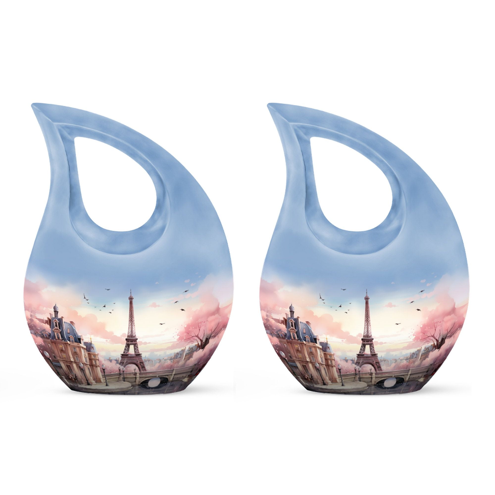 Eiffel Tower Cremation Urn For Ashes - 10 Inch Gray Funeral Urn For Women Or Men, Holds 200 Cubic Inches