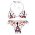 thumbnail image 1 of Eiffel Tower Valentine's Day Adjustable Strap Bikini Set with Detachable Sponge, Two-Pack - Ideal for All Swim Suit Scenes, 1 of 6