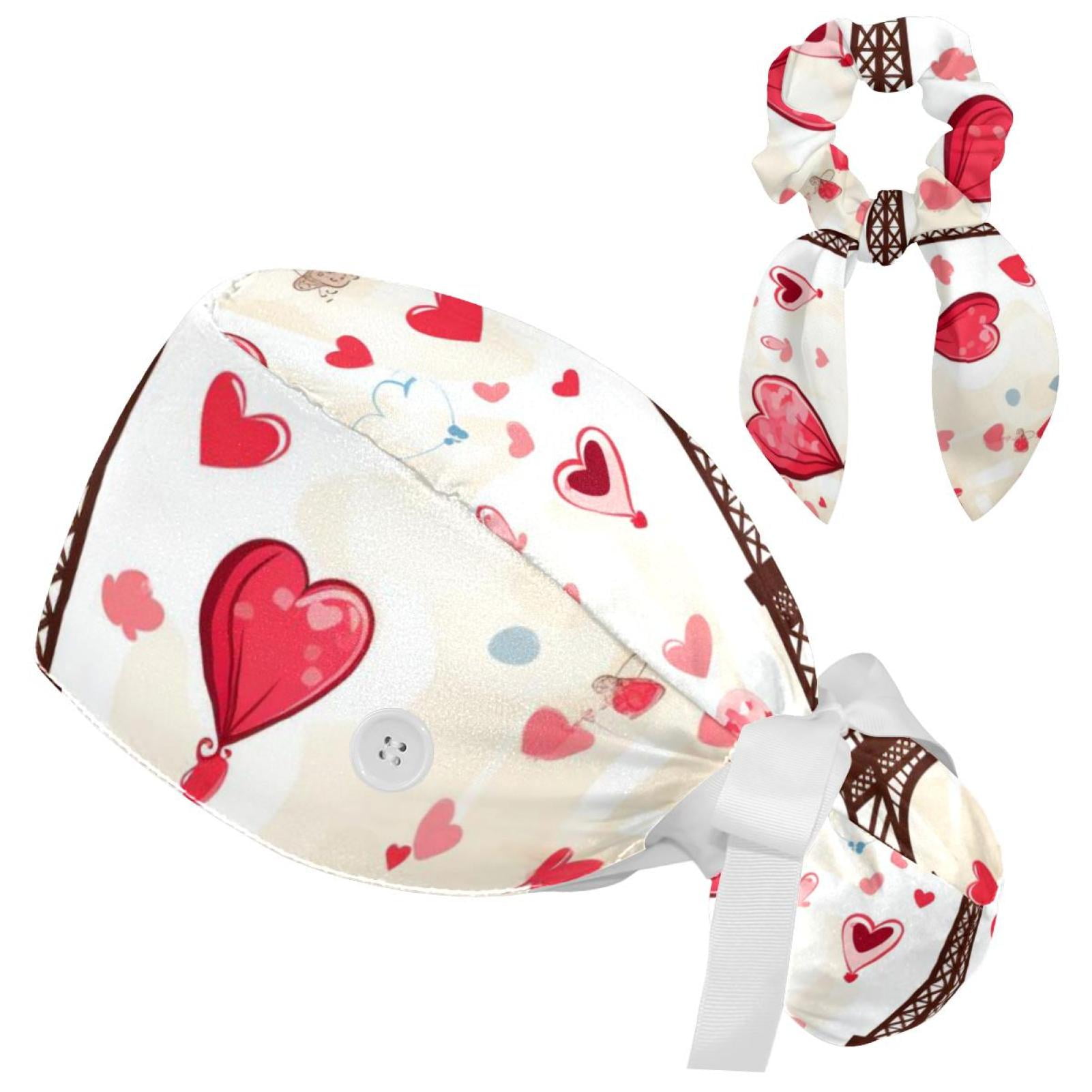 Women's Working Cap With Ponytail Hole - French Style Surgical Chef Hat With Hair Band