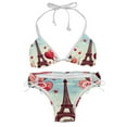 thumbnail image 1 of Eiffel Tower Valentine's Day Detachable Sponge Adjustable Strap Bikini Set, Two-Pack Swim Suits for Versatile Swim Wear Looks, 1 of 6