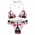 thumbnail image 1 of Eiffel Tower Valentine's Day Detachable Sponge Adjustable Strap Bikini Set Two-Pack Swimsuit Swim Suit - Beach Pool Vacation Club, 1 of 6