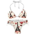 thumbnail image 1 of Eiffel Tower Valentine's Day Detachable Sponge Adjustable Strap Bikini Set Two-Pack Swimsuits for All Occasions, 1 of 6