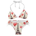 thumbnail image 1 of Eiffel Tower Valentine's Day Detachable Sponge Adjustable Strap Bikini Set Two-Pack - Swimwear for Two, Beach Vacation Essentials!, 1 of 1
