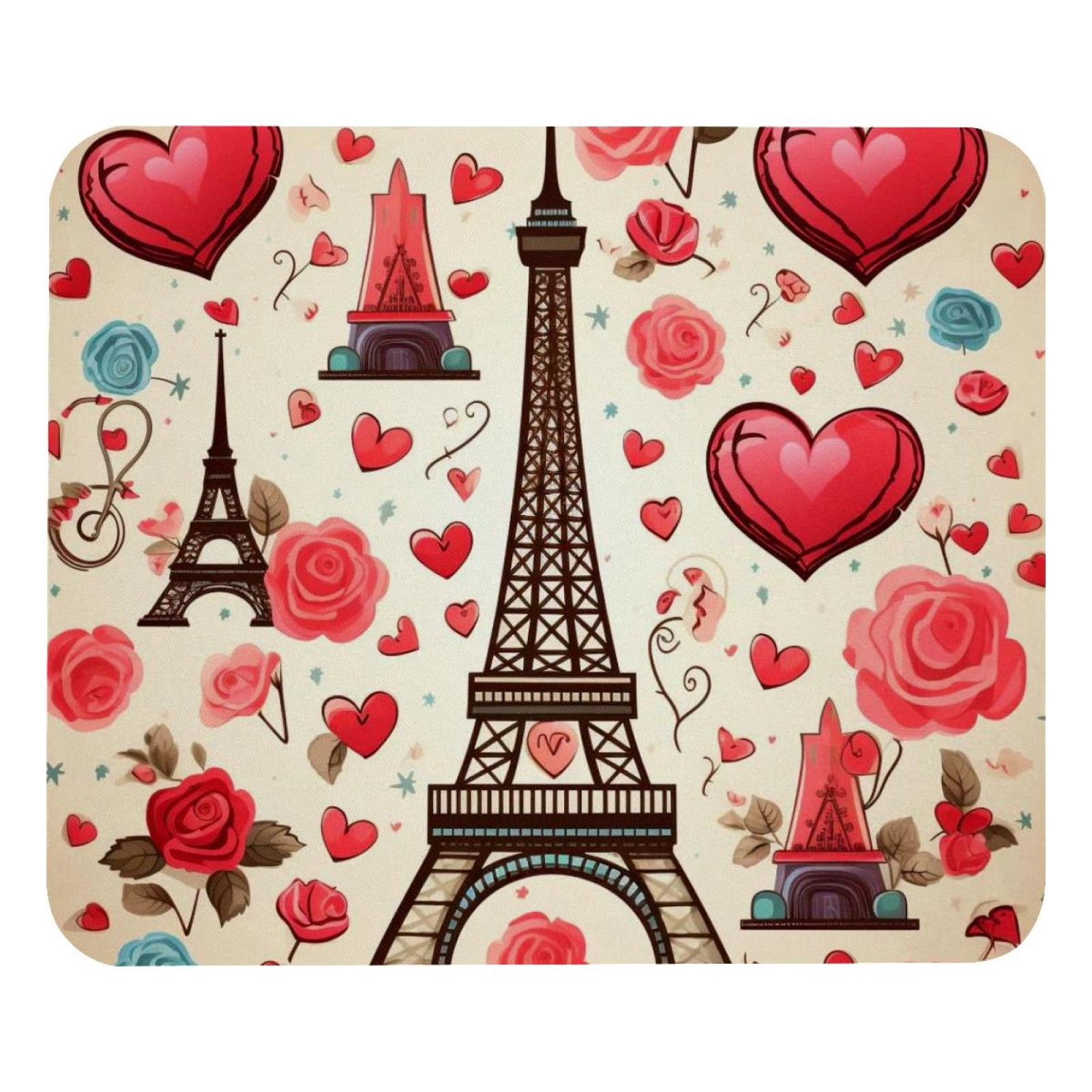 OFloral Eiffel Tower Mouse Pad - Paris Gray Oil Painting Design, 7.9x9.5 Inch Non-Slip Rubber Base 3 thumbnail image