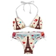 thumbnail image 1 of Eiffel Tower Valentine's Day Swim Suit Bikini Set with Detachable Sponge & Adjustable Strap, Two-Pack - Ideal for Beach & Pool Parties!, 1 of 6