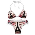 thumbnail image 1 of Eiffel Tower Valentine's Day Swimsuit Women Bikinis: Detachable Sponge Adjustable Strap Bikini Set - Two-Pack, Beach & Pool Ready, 1 of 1