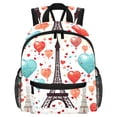 thumbnail image 1 of Eiffel Tower Valentine's Day Traveling Backpack with Adjustable Shoulder Strap, Large Capacity, Printed Design, Lightweight, Suitable, School Backpack Set, Large Backpack., 1 of 6