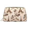thumbnail image 1 of Eiffel Tower Vintage Makeup Bag, Large Capacity Travel Cosmetic Bag for Women Girls- Travel Toiletry Bag Leather Portable Waterproof Makeup Case Organizer with Handle, 1 of 4