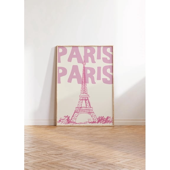 Eiffel Tower Wall Art Paris France Travel Poster Romantic European City Decor Unframed Paper Print