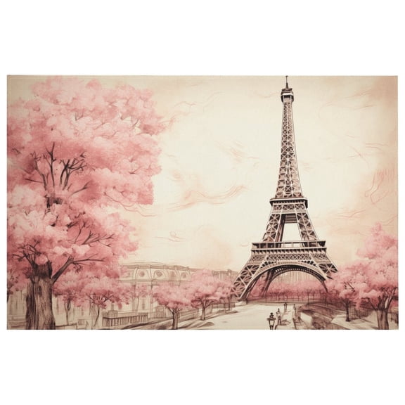 Eiffel Tower Washable Indoor Doormat, Quick Absorbent Entrance Rug Distressed Front Door Mat, Welcome Mats Entryway Rug Doormats for Kitchen Home Patio