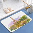 thumbnail image 1 of Eiffel Tower With Flower Diatomite Bath Mats Bathroom Absorbent Anti Slip Floor Mat Foot Carpet Quick Dry Shower Toilet Rug Doormat Washable, 1 of 5