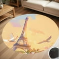 thumbnail image 1 of Eiffel Tower With Flower Round Carpet Living Room Bedroom Home Decoration Coffee Table Mat Lounge Rug Chair Mats, 1 of 5