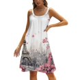 thumbnail image 1 of Eiffel Tower Womens Summer Dresses Casual Sleeveless Tshirt Sundresses Vacation Beach Cover Up Dress, 1 of 8
