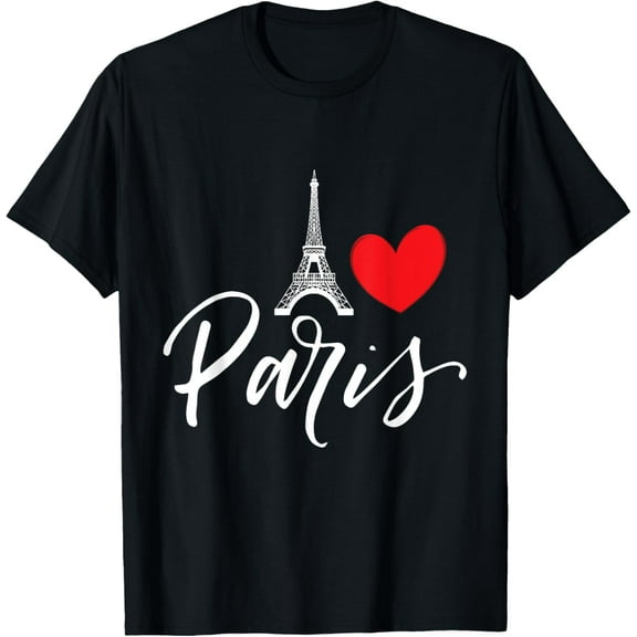 Eiffel Tower a Heart from Paris with Love to France T-Shirt100% cotton
