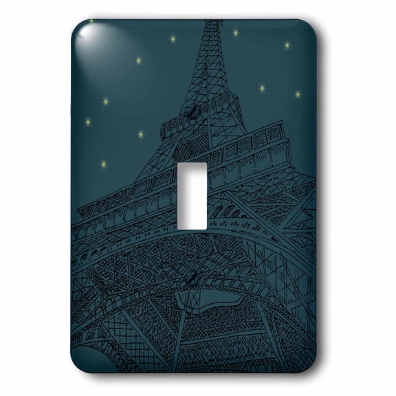 3dRose, Eiffel Tower at night Paris chic, single toggle switch