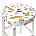 Eiffel Tower pizza Stool Covers Round Bar Stool Covers, Round Bar
