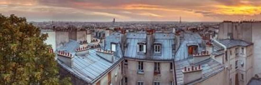 Eiffel Tower seen through the window of an apartment in Montmartre Paris France Canvas Art - Assaf Frank (8 x 24)