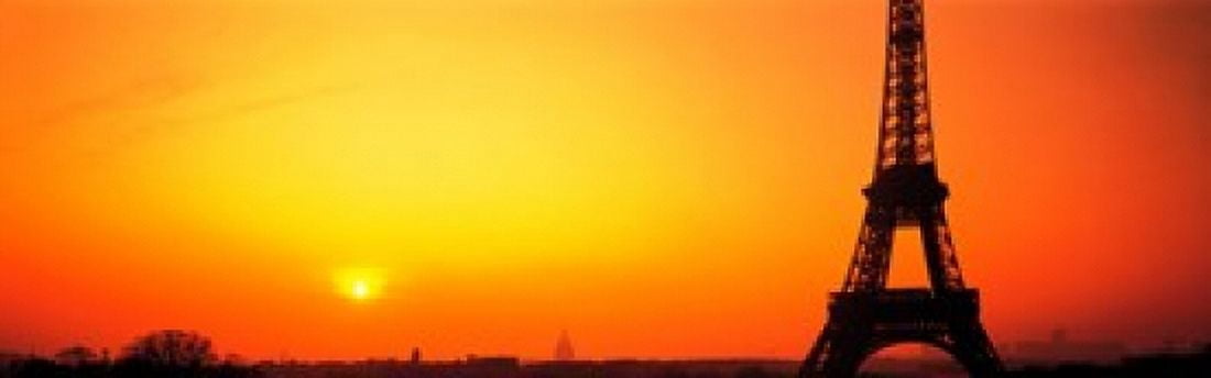 Eiffel Tower sunrise Paris France Canvas Art - Panoramic Images (18 x 6)