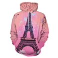 thumbnail image 1 of Eiffel Tower with Butterflies Men's Women Vintage 3D Hooded Sweatshirt - All-Season Loose Fit Streetwear, 1 of 6