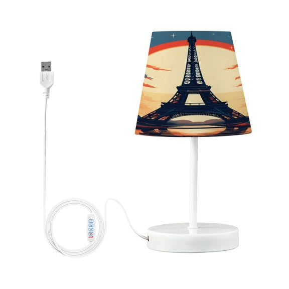 Eiffel Tower with Sunset Desk Lamp LED Table Nightstand Lamps with 3 Color Temperatures for Home Bedroom Living Room Decor 8x12