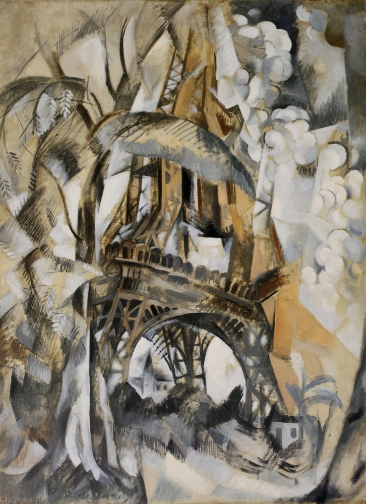 Eiffel Tower with Trees 1910 Canvas Art - Robert Delaunay (24 x 36)