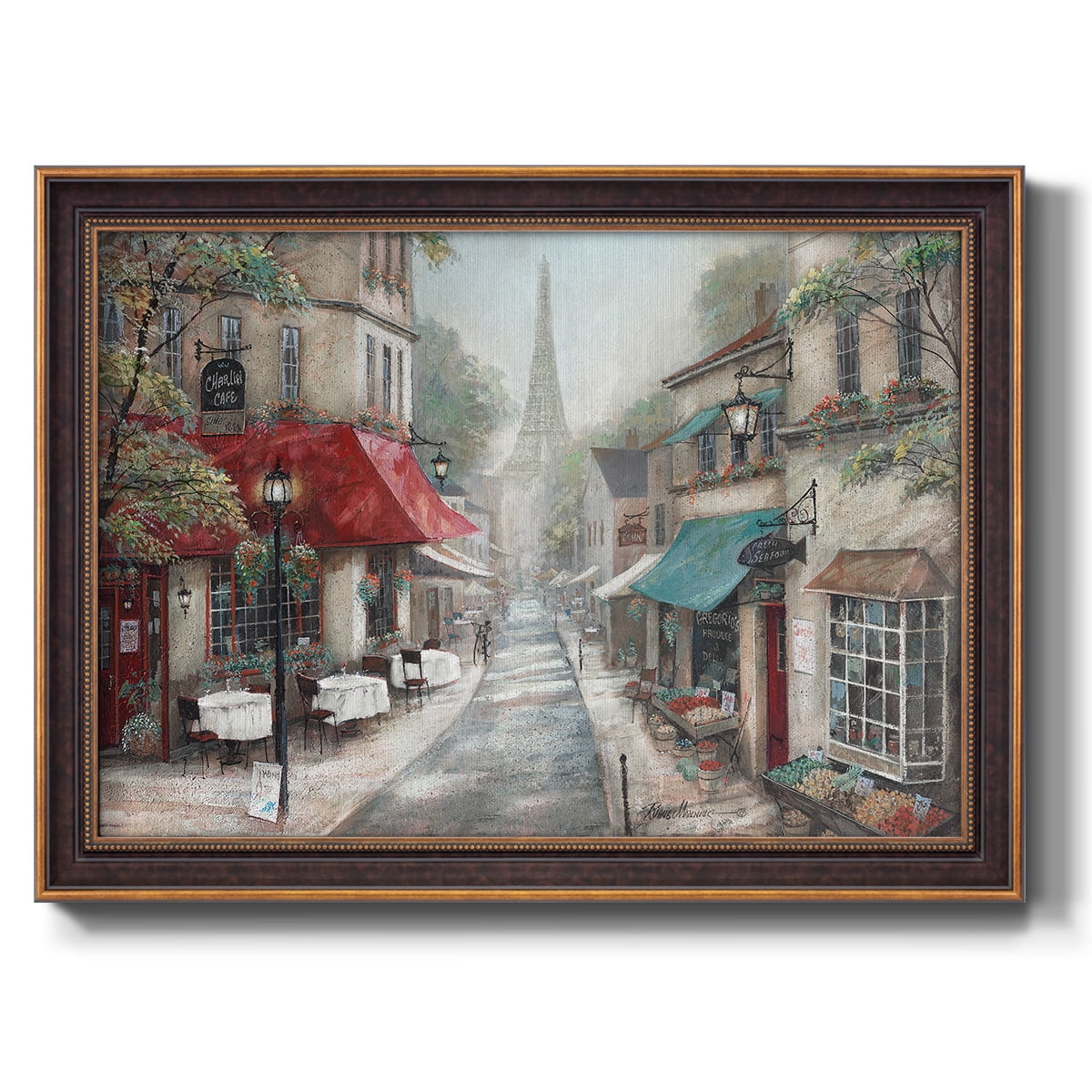 Eiffel View from Charlie's Café Premium Framed Canvas- Ready to Hang