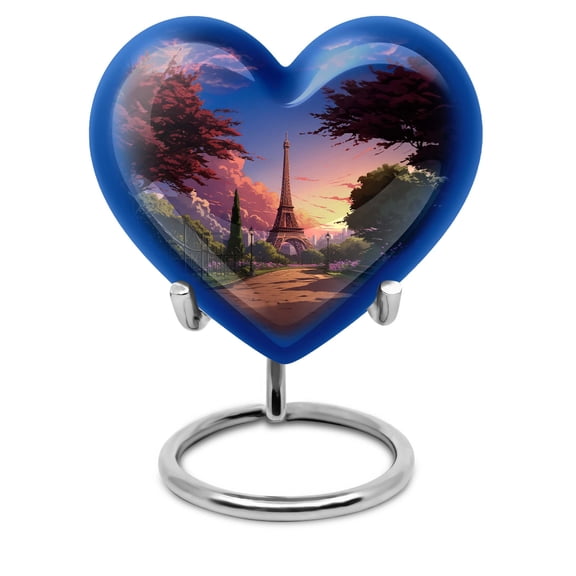 Eifil Tower Park View Heart Shaped Urns For Human Ashes Adult Female - Mini Urns For Human Ashes Keepsake - Memorial Urn For Ashes - Small Urns For Human Ashes Mom - Decorative Urns (Size -3inch,1Pcs)