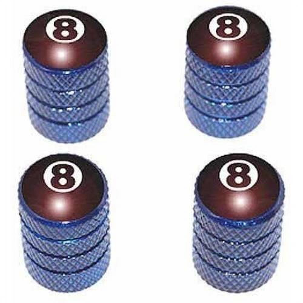 Eight 8 Ball Billiards Tire Rim Wheel Aluminum Valve Stem Caps