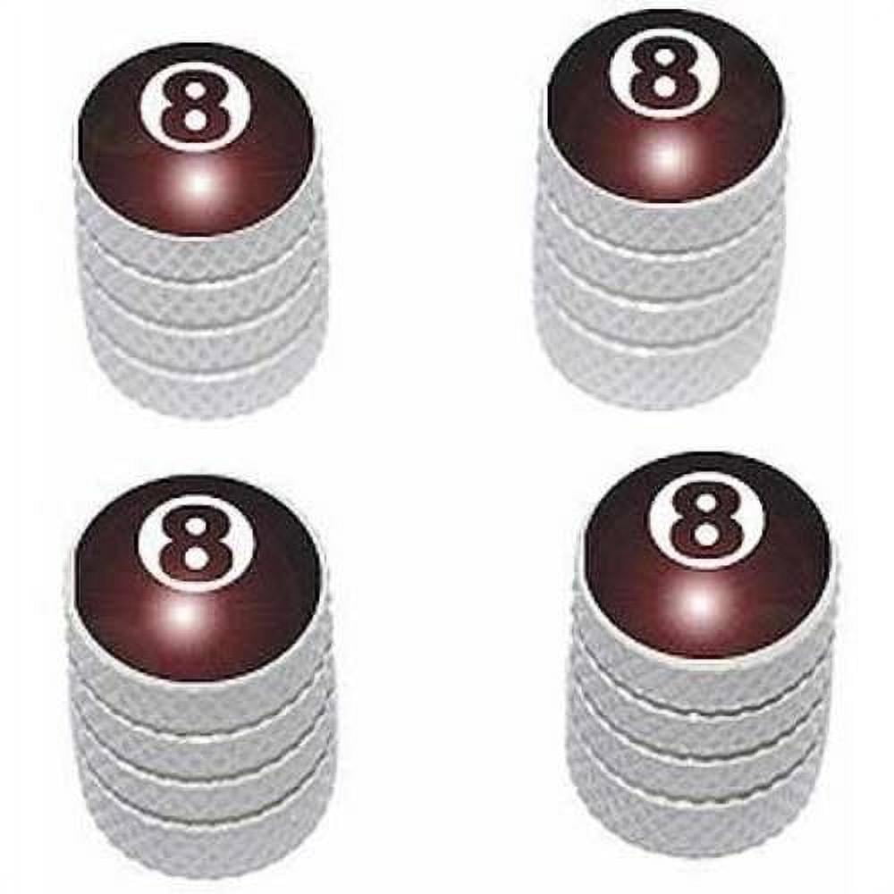 Eight 8 Ball Billiards Tire Rim Wheel Aluminum Valve Stem Caps