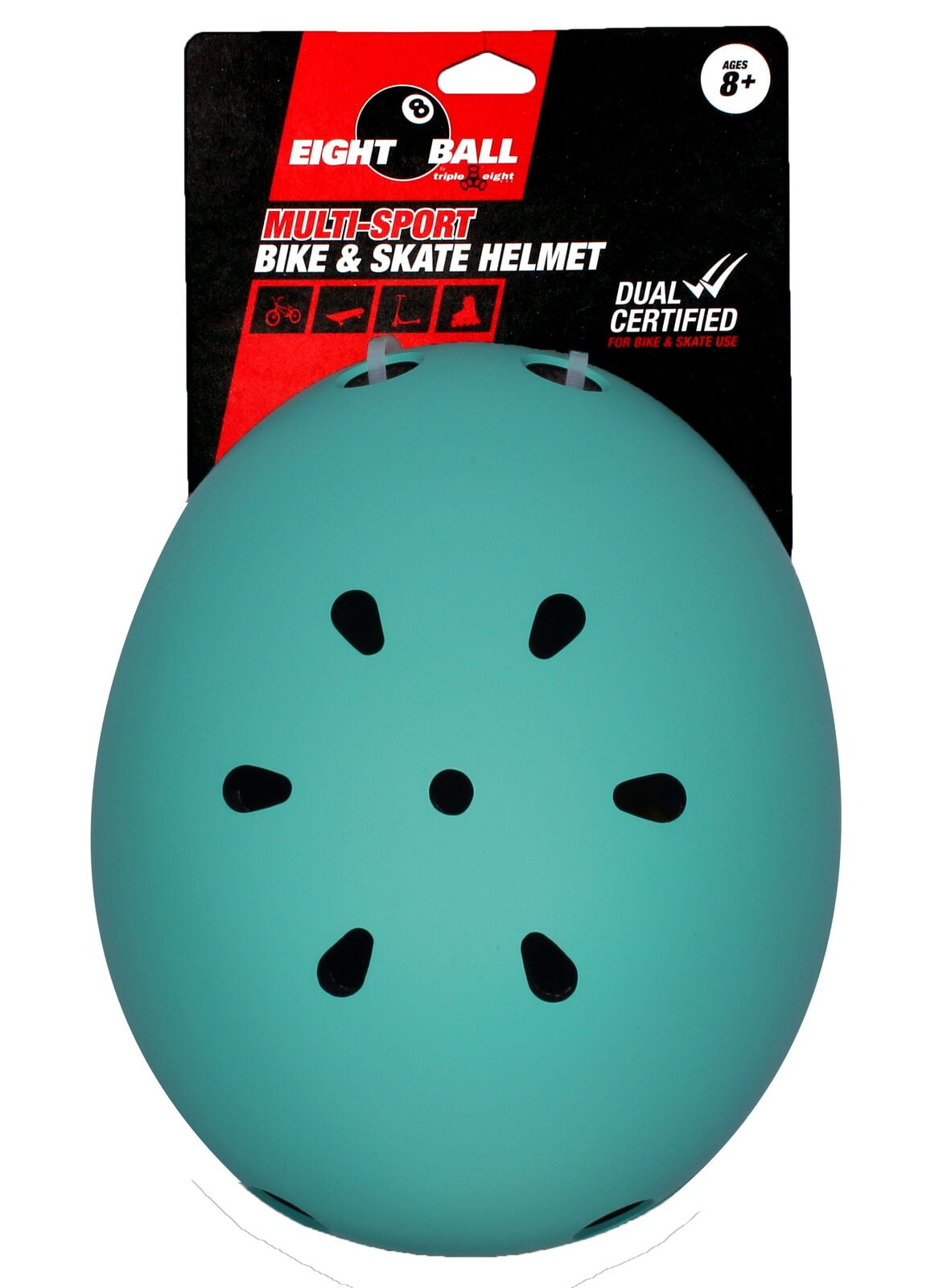Eight Ball Dual Certified Multi-Sport Bike and Skate Teal Helmet