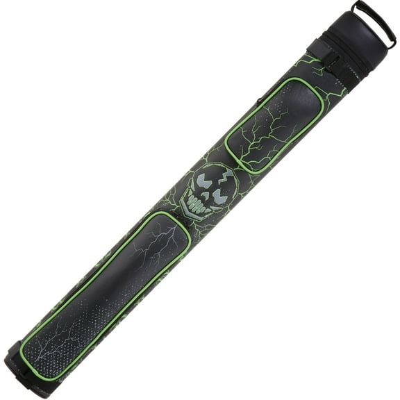Eight Ball Mafia EBMC22K Green Skull 2 Butt 2 Shaft Hard Case Billiard Stick Bag Billiards Cues