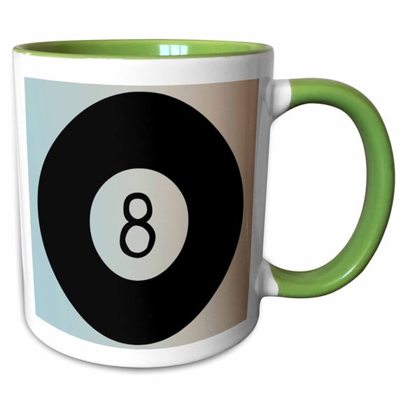 3drose, Eight Ball Pool - Games, 11oz Two-tone Green Mug