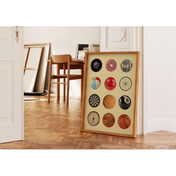 Eight Ball Retro Pool Ball Collage Wall Art Decor Unframed Paper Print