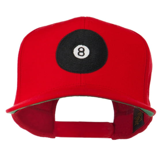 Eight Ball for Pool Embroidered Low Profile Dyed Cotton Twill Cap - Red OSFM