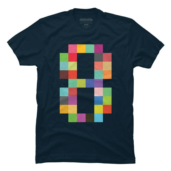 Eight Bit Mens Navy Blue Graphic Tee - Design By Humans 2XL
