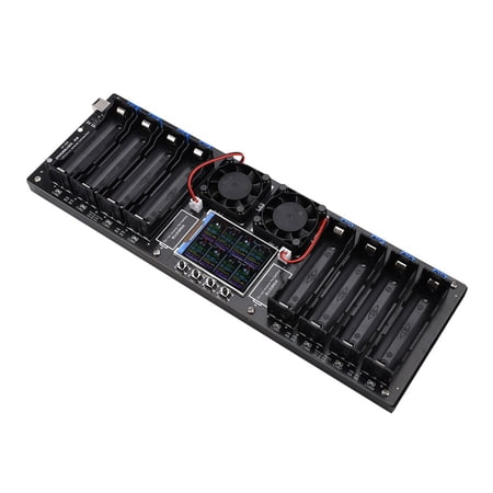 Eight Channel Internal Resistance and Battery Capacity Tester Module with External Discharge Terminal and Battery Holder for Flat Battery Testing
