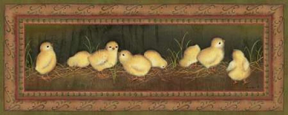 Eight Chicks Canvas Art - Kim Lewis (10 x 20)