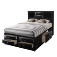 thumbnail image 1 of Eight Drawer Full Size Storage Bed with Bookcase Headboard, Black, 1 of 1