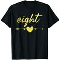 thumbnail image 1 of Eight - Girls 8th Birthday Shirt, Gold Arrow Design, 1 of 4