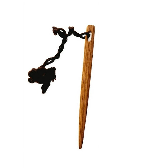 Eight Inches Long Oak Wood Tapestry Toothbrush, Nalbinding, Rug Making, Multi Purpose Weaving Needle