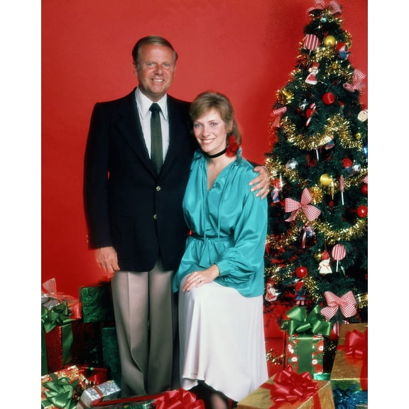 Eight Is Enough Dick Van Patten Betty Buckley In Front Of Christmas Tree 24X36 Classic Hollywood Poster