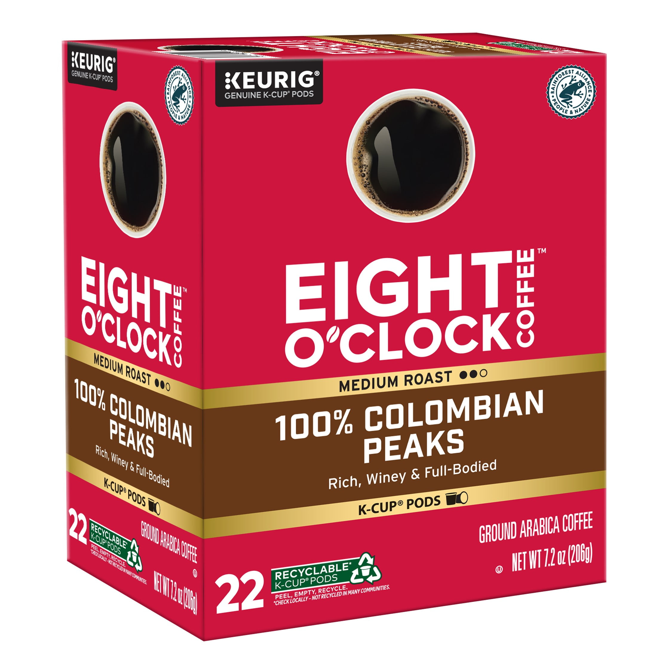 Eight O'Clock 100% Colombian Peaks, Medium Roast Coffee, Keurig K