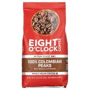 Eight O'Clock 100% Colombian Peaks Medium Roast Whole Bean Coffee, 30 oz Bag