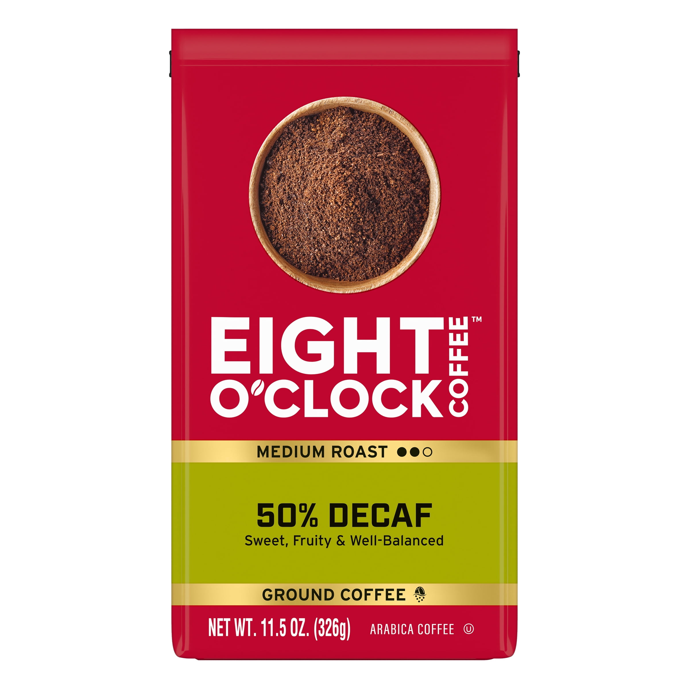 Eight O'Clock 50% Decaf, Medium Roast, Ground Coffee, 11.5oz