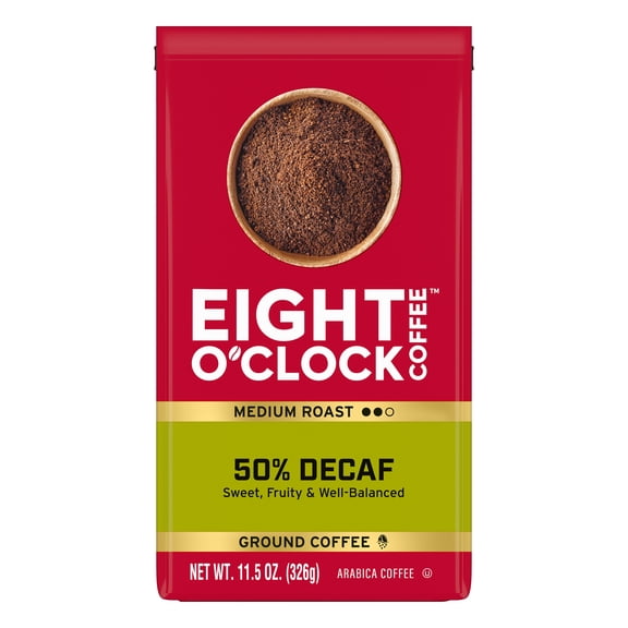 Eight O'Clock 50% Decaf, Medium Roast, Ground Coffee, 11.5oz