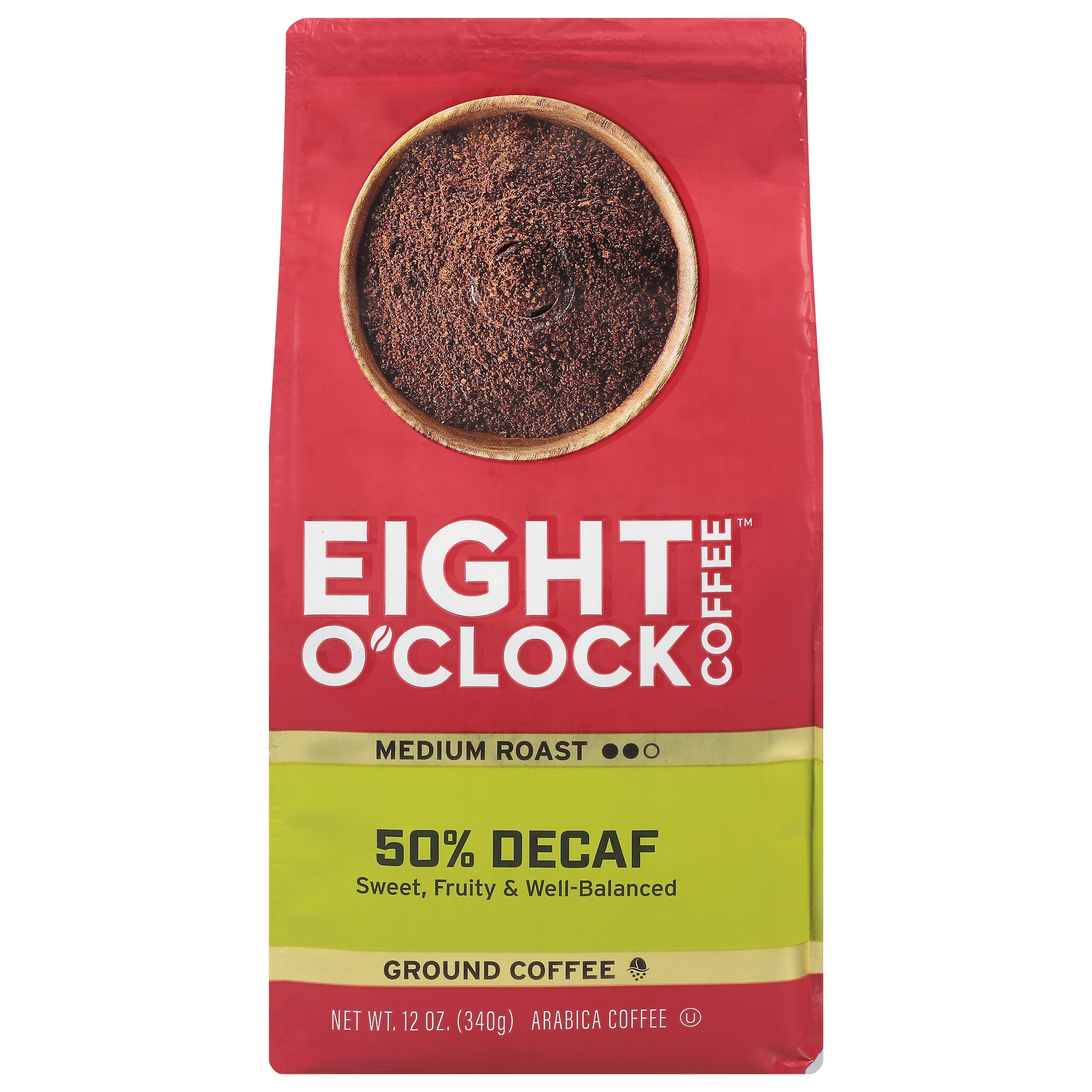 Eight O'Clock 50% Decaf Medium Roast Ground Coffee, 12 Oz. Bag ...