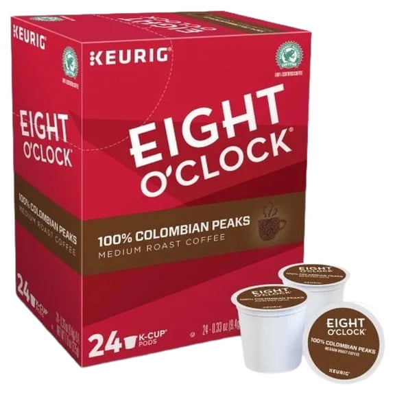 Eight O'Clock Coffee Colombian Peaks 24 K-Cup Pods, Medium Roast